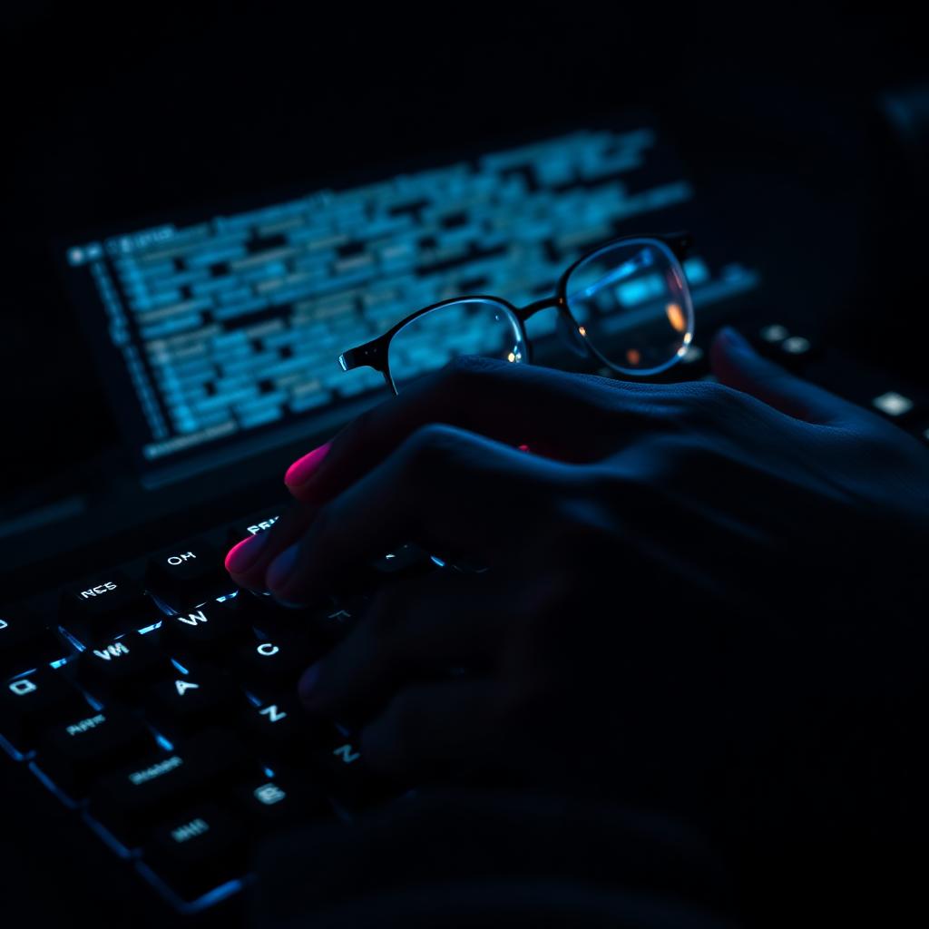Engineer typing on keyboard